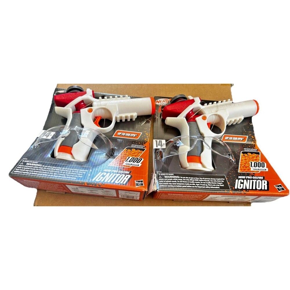 2 New Nerf Pro GEL FIRE Includes 2 Blasters Toys & 2 Safety Glasses